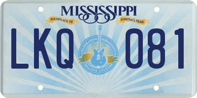 MS license plate LKQ081