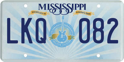 MS license plate LKQ082
