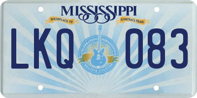 MS license plate LKQ083