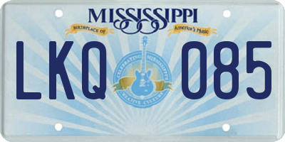 MS license plate LKQ085