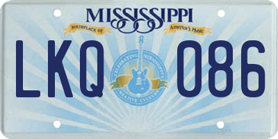 MS license plate LKQ086