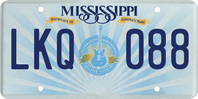 MS license plate LKQ088