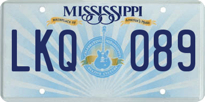 MS license plate LKQ089