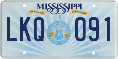MS license plate LKQ091