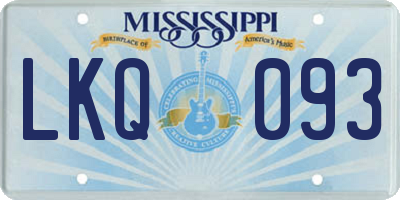 MS license plate LKQ093