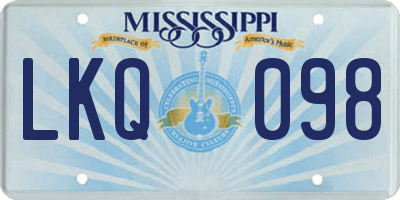 MS license plate LKQ098