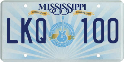 MS license plate LKQ100