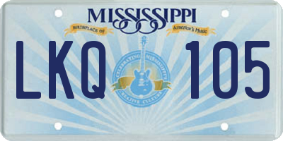 MS license plate LKQ105