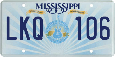 MS license plate LKQ106