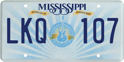 MS license plate LKQ107