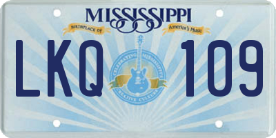 MS license plate LKQ109