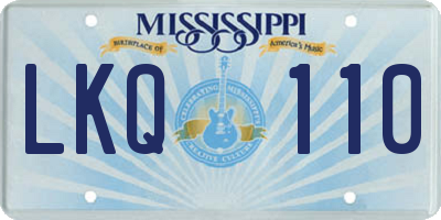 MS license plate LKQ110