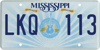 MS license plate LKQ113