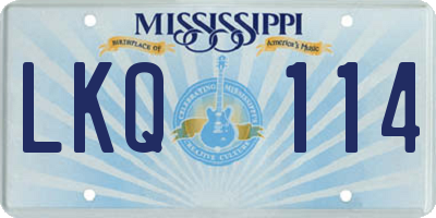 MS license plate LKQ114