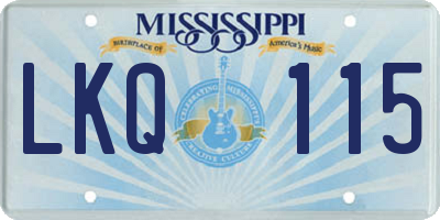 MS license plate LKQ115
