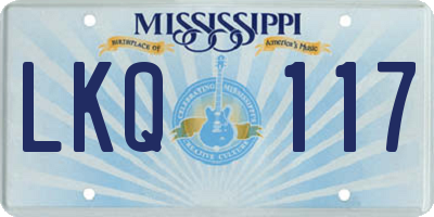 MS license plate LKQ117