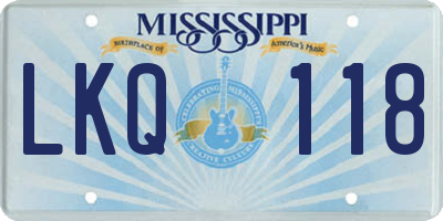 MS license plate LKQ118