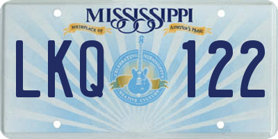 MS license plate LKQ122