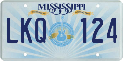 MS license plate LKQ124