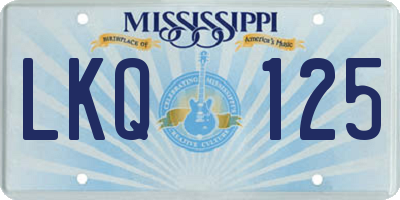 MS license plate LKQ125
