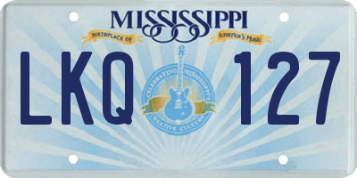 MS license plate LKQ127