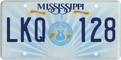 MS license plate LKQ128