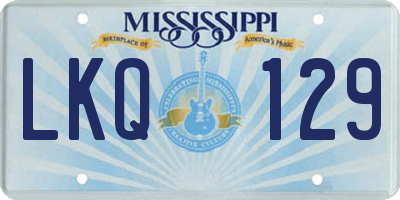 MS license plate LKQ129