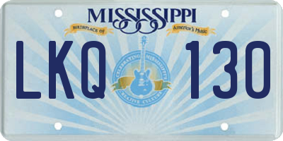 MS license plate LKQ130