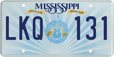 MS license plate LKQ131