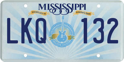 MS license plate LKQ132