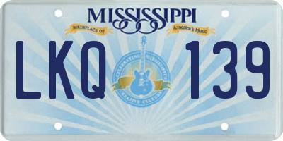 MS license plate LKQ139