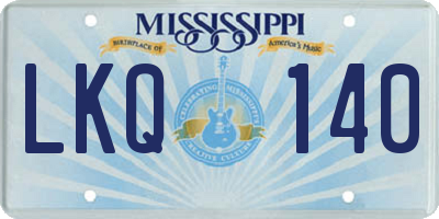 MS license plate LKQ140