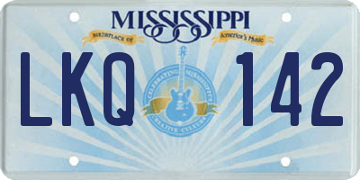 MS license plate LKQ142