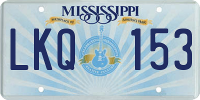 MS license plate LKQ153