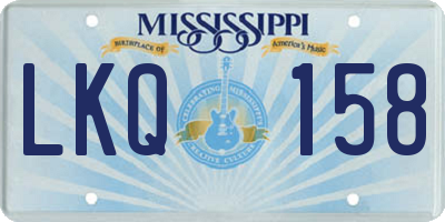 MS license plate LKQ158