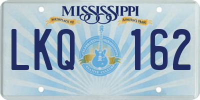 MS license plate LKQ162