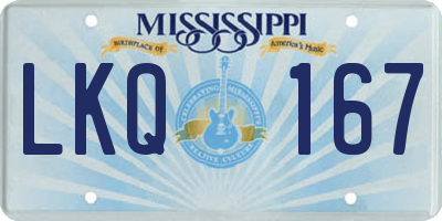 MS license plate LKQ167
