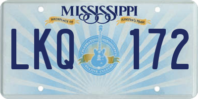 MS license plate LKQ172