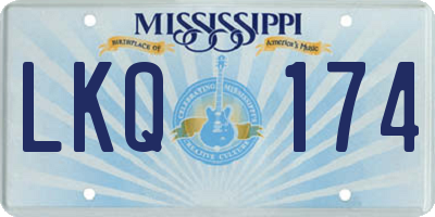 MS license plate LKQ174