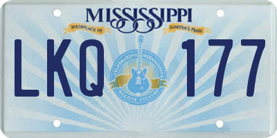 MS license plate LKQ177