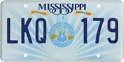 MS license plate LKQ179