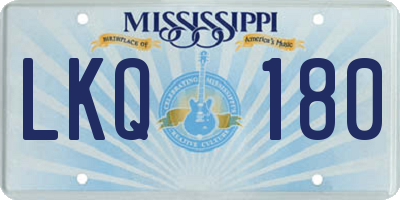 MS license plate LKQ180