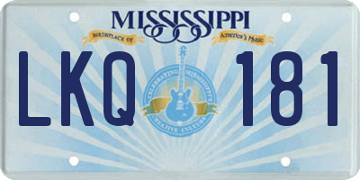 MS license plate LKQ181
