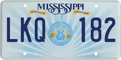 MS license plate LKQ182