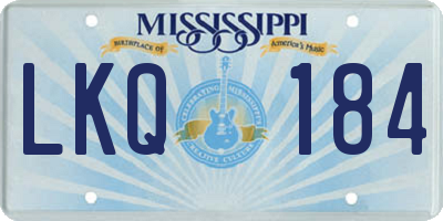 MS license plate LKQ184