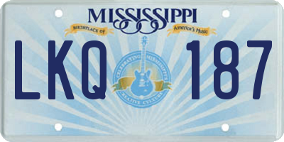 MS license plate LKQ187