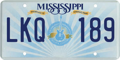 MS license plate LKQ189