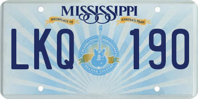 MS license plate LKQ190
