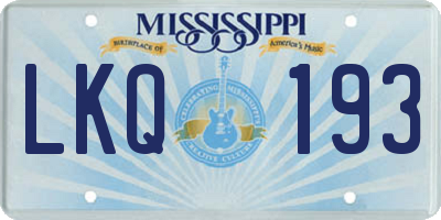 MS license plate LKQ193