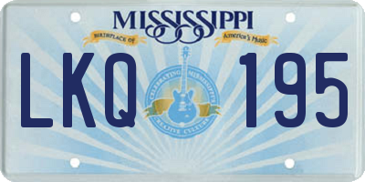 MS license plate LKQ195